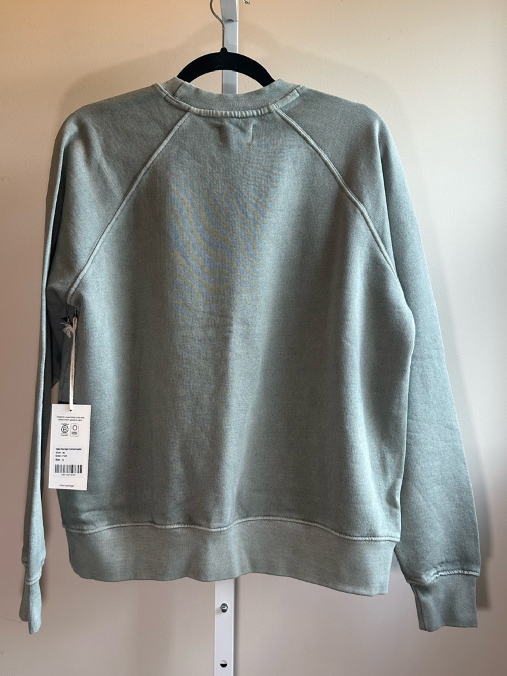 Mate the Label Organic Fleece Raglan Oversized Sweatshirt Forest Green S NWT - Picture 2 of 8